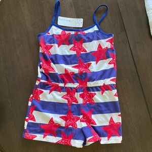 NWT Girls Size 10 Red White & Blue Romper, Stars & Stripes 🇺🇸